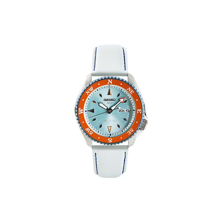 Seiko 5 Серия One Piece Лимитированная серия Нами Спортивные Повседневные Памятные Часы Механический Механизм Кожаный Ремешок Мужские часы Белый SRPF63K1