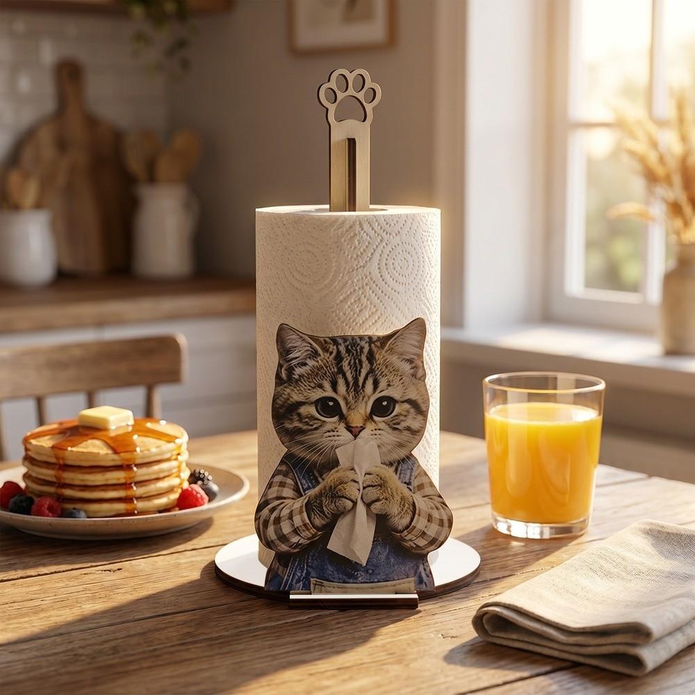 Adorable Tissue Holder Bow Roll Paper Standing Rack Desktop Decoration Kitchen Towel Rack Bathroom