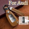 Leather Car Key Case Cover for C6 R8 A1 A3 Q3 A4 A5 Q5 A6 A7 S6 B6 B7 B8 8P 8V 8L TT RS Sline B9 A6 C8 A7 S7 4K A8 D5 S8 Q7 Q8 SQ8 E-tron 2018-2021