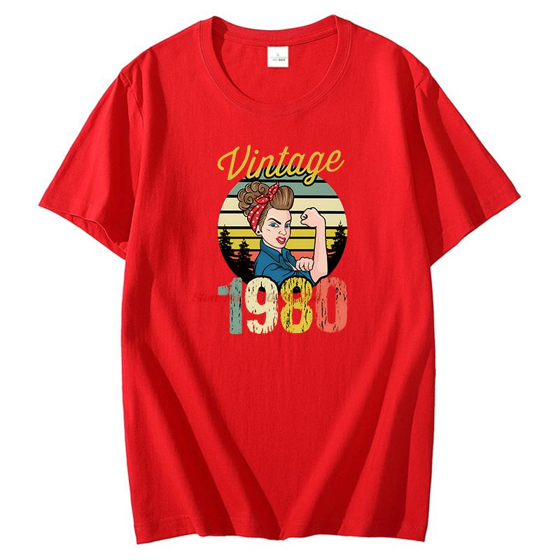 Vintage Born 1980 Graphic T Shirts Birthday Gift Cotton Short Sleeve Tshirts Unisex New Shirts And Tshirts Print T Shirt