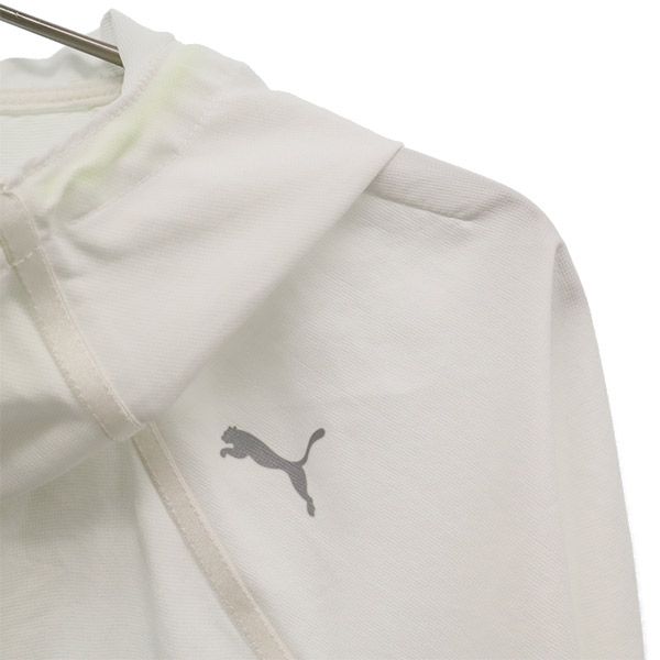 PUMA training Long sleeve Zip hoodie M White x gray warm up Women Used