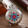 Retro Classic Badge Logo Commemorative Flip Large Dial Semi-Automatic Mechanical Pocket Watch