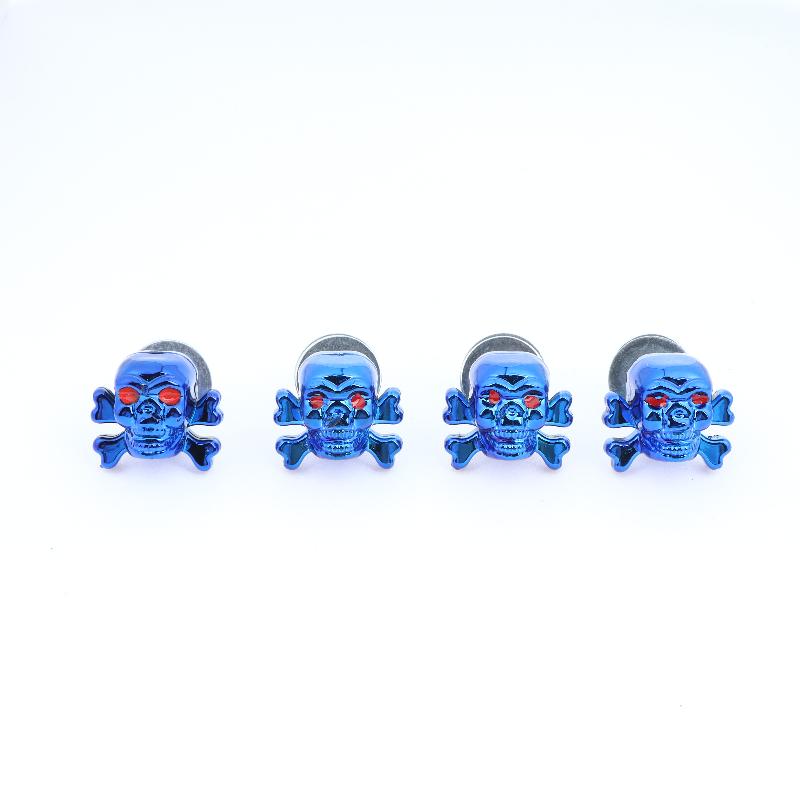 4Pcs Car Truck Fastener Cap Bolts Motorcycle License Plate Frame With Bone Head Auto License Plate Screws For Car Motorcycles