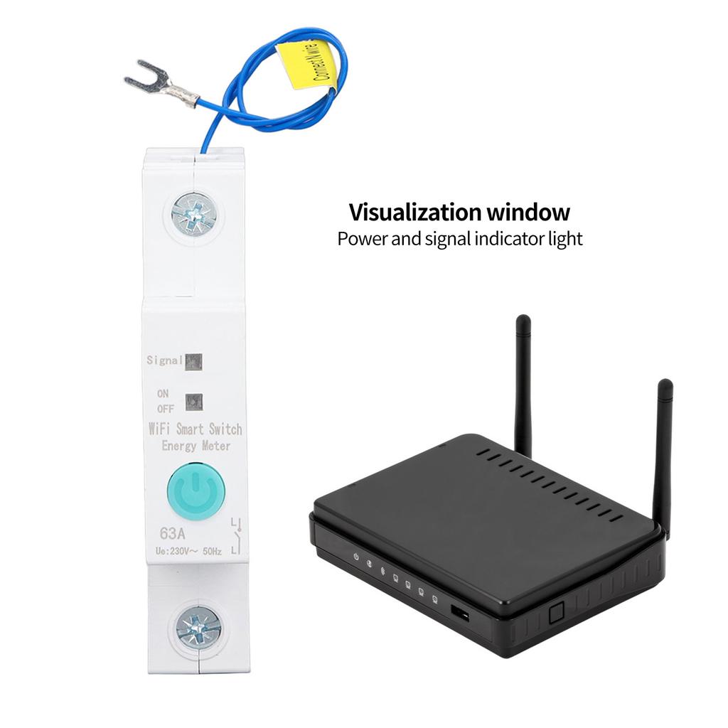 Wifi Smart Circuit Breaker Switch Energy Power Meter DIN Rail for Ewelink APP Wireless Control AC230