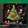 Static Christmas Cling Pvc Sticker With Santa And Tree For Holiday Window Decor