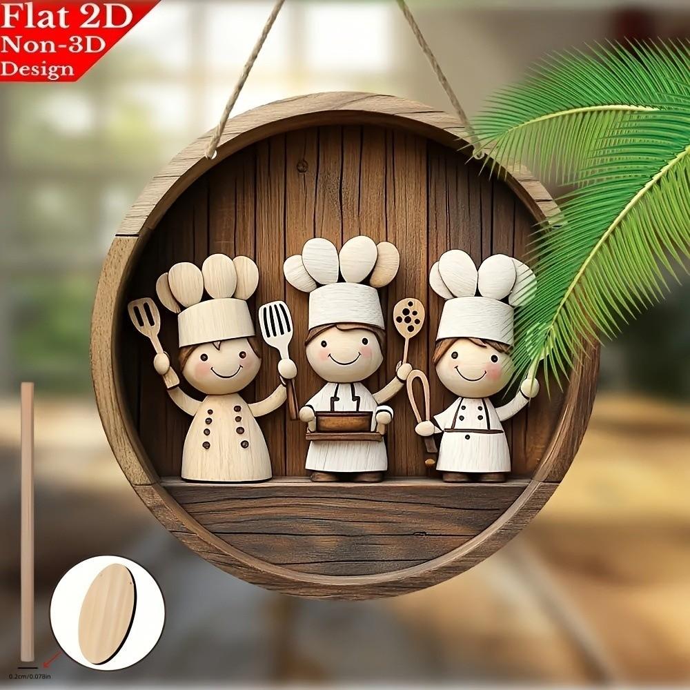 2D Plan Kitchen Wall Art Door Wreath Restaurant Chef Pendant Kitchen Sign Dining Room