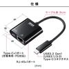 Sanwa Supply USB to LAN Conversion Adapter Black Type-C (PD Compatible) USB3.2 Gen1-RJ-45 USB-CVLAN7BK