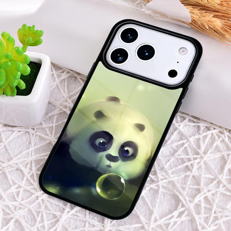 Милый Мультяшный Чехол-Панда для Телефона iPhone 17 Air 16 15 11 12 14 13 Pro Max Ударопрочный Чехол
