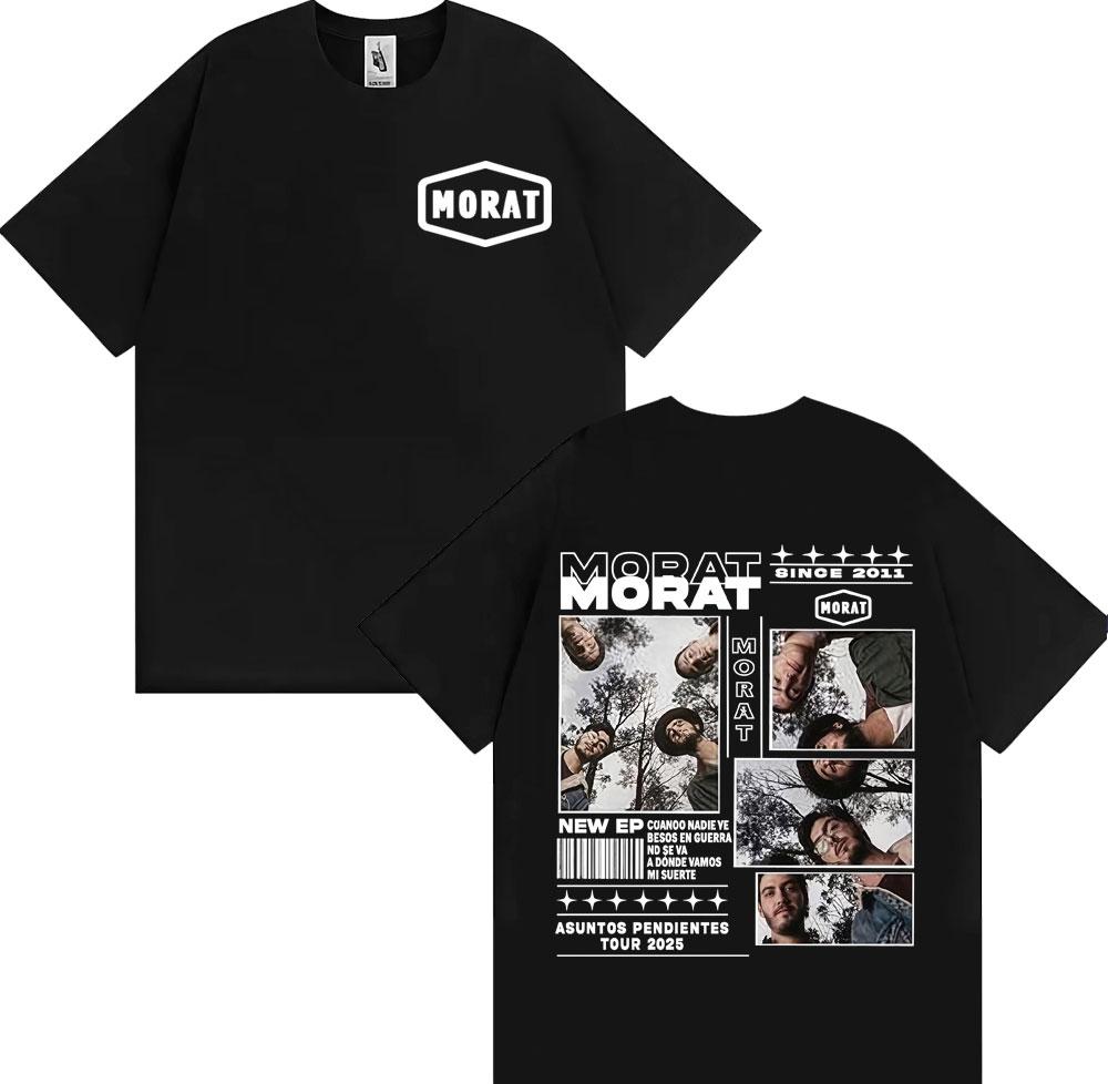 2026 Summer Morat Band Asuntos Penientes Tour Tshirt Summer Mens Hip Hop Retro Cotton Short Sleeve Loose Casual Tshirt