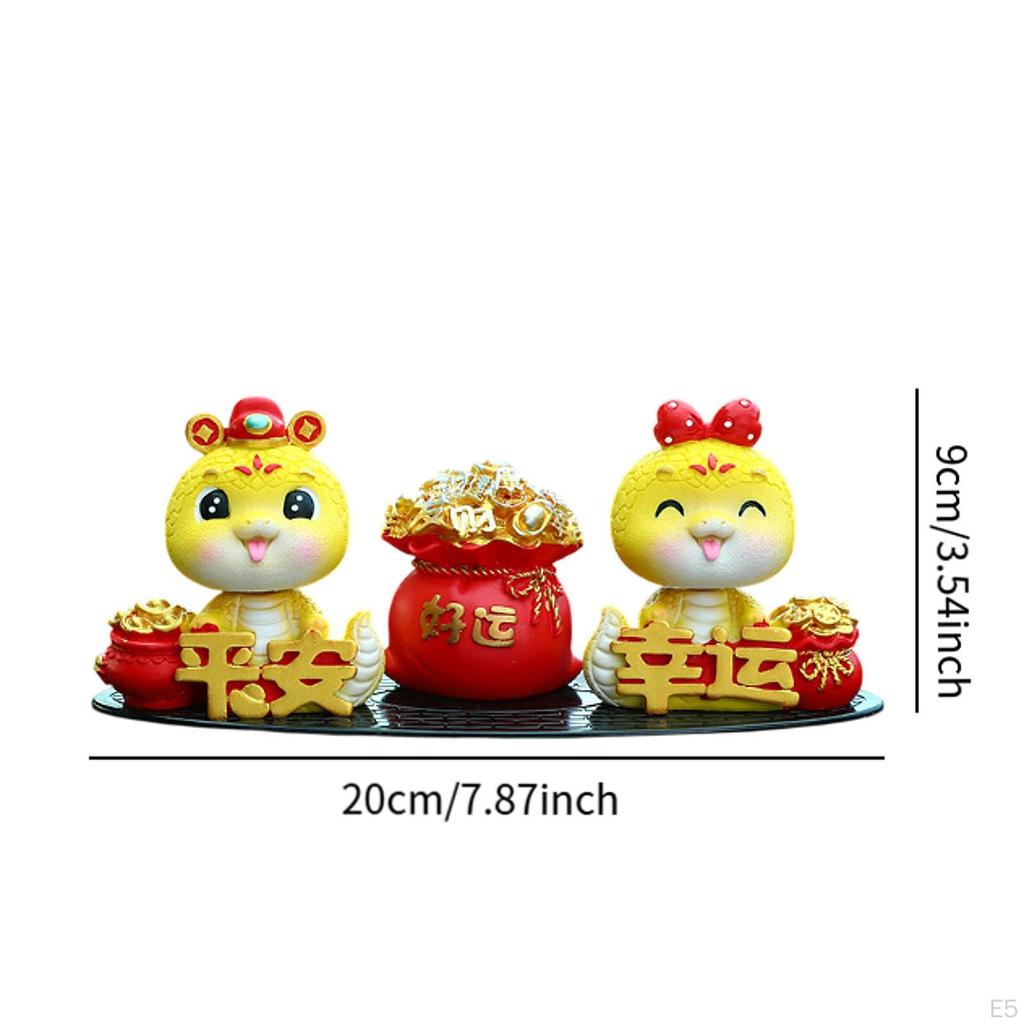 3 шт. набор статуй змеи в виде денежного мешка украшения для приборной панели автомобиля украшения для рабочего стола
