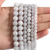 Натуральные матовые светло-голубые нефритовые каменные бусины, серые матовые свободные круглые бусины для самостоятельного изготовления ювелирных изделий, аксессуары для браслетов 6, 8, 10 мм