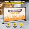 Step and Repeat 8'x8'- 10'x8' Backdrop Banner Stand Adjustable Telescopic Height and Width Retractable Banner Stand with Carrying Bag