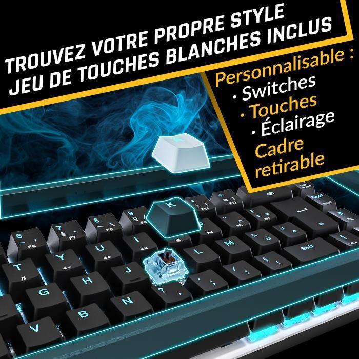 Clavier Mécanique Sans Fil - KLIM - Shift - AZERTY - RGB - Interchangeable 60% 2022