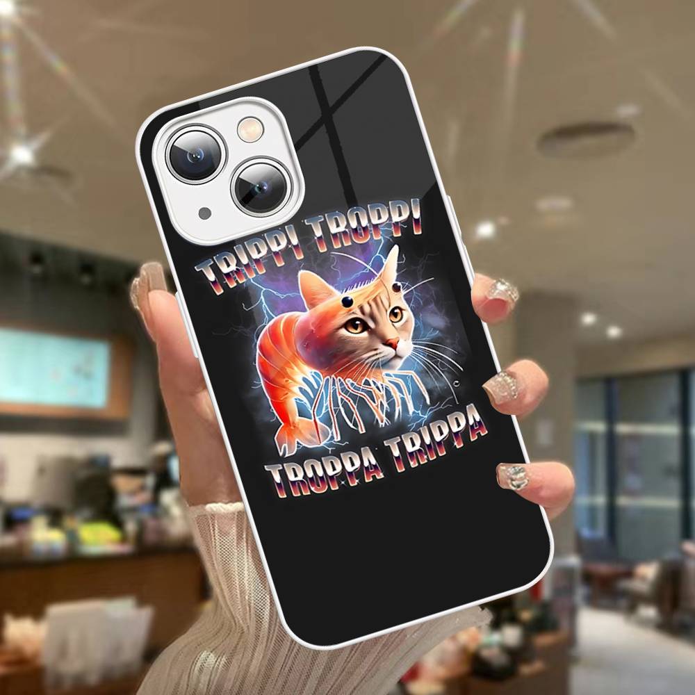 I-ITALIANS B-Brainrot Creative Animal Tempered Glass For Iphone 14 13 12 11 Pro Mini XS MAX 14Plus X XS XR Fundas