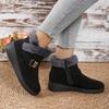 Fashion Winter New Fashion Short Suede Round-toe Elevated Flats Casual Side Zipper Comfortable Cold-resistant Warm Women's Boots