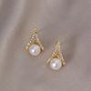 1 Pair Faux Pearl Earrings Sparkling Non-Irritation Personality Earrings Wedding Jewelrys