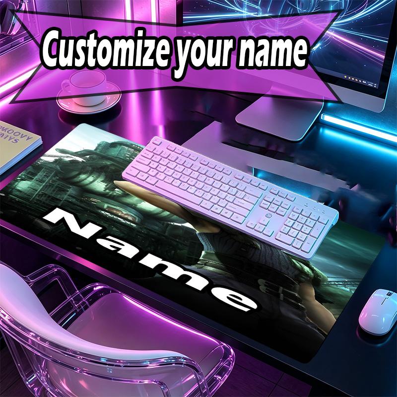 Custom Name Personalized Final Fantasy Pattern Mousepad, Laptop PC Desk Mat, Decorative Desk Mat for Home Keyboard Pad Gift
