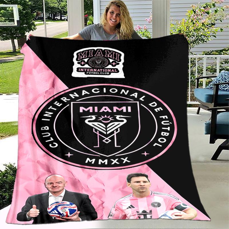 1pc Blanket - Inter Miami CF Print Design, Lightweight Blanket for Sofa, Bed- Soft &Warm, Gift for All Seasons