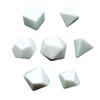 7 Pieces White Empty Dices Blank Polyhedral RPG Set for Math Counting Teaching
