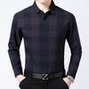 Spring New Men's Long-sleeved Lapel Shirt for Middle-aged and Young People Simple Casual Plaid Shirt Men's Cardigan Top