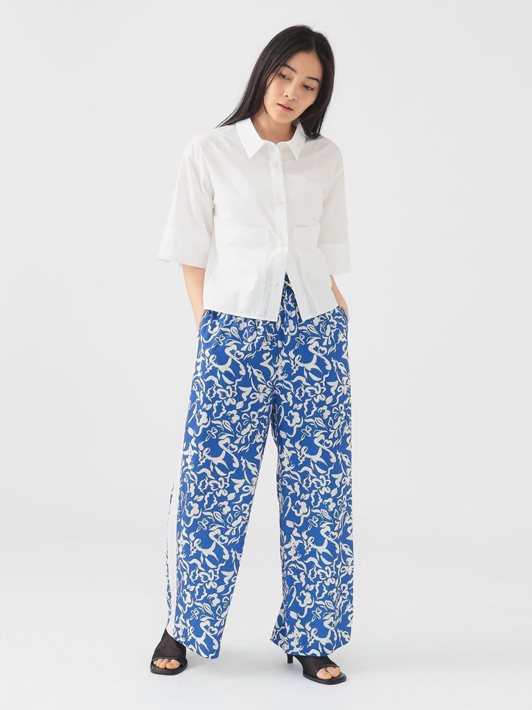 B:MING LIFE STORE by BEAMS Women's Short Sleeve Cropped Shirt (Sizes S-M) White Medium