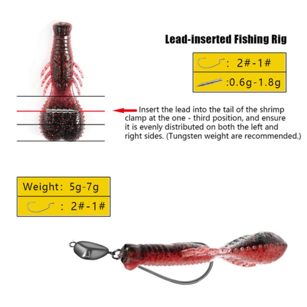 7pcs Artificial Swimbait 6.2cm Fishing Baits Lure 6.7g Soft Bait Fishing Tackle Accessories Crawfish Lure for Bass Trout