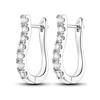 Серьги-кольца из серебра 925 пробы для женщин, сверкающие серьги Pave Cz, роскошные ювелирные изделия