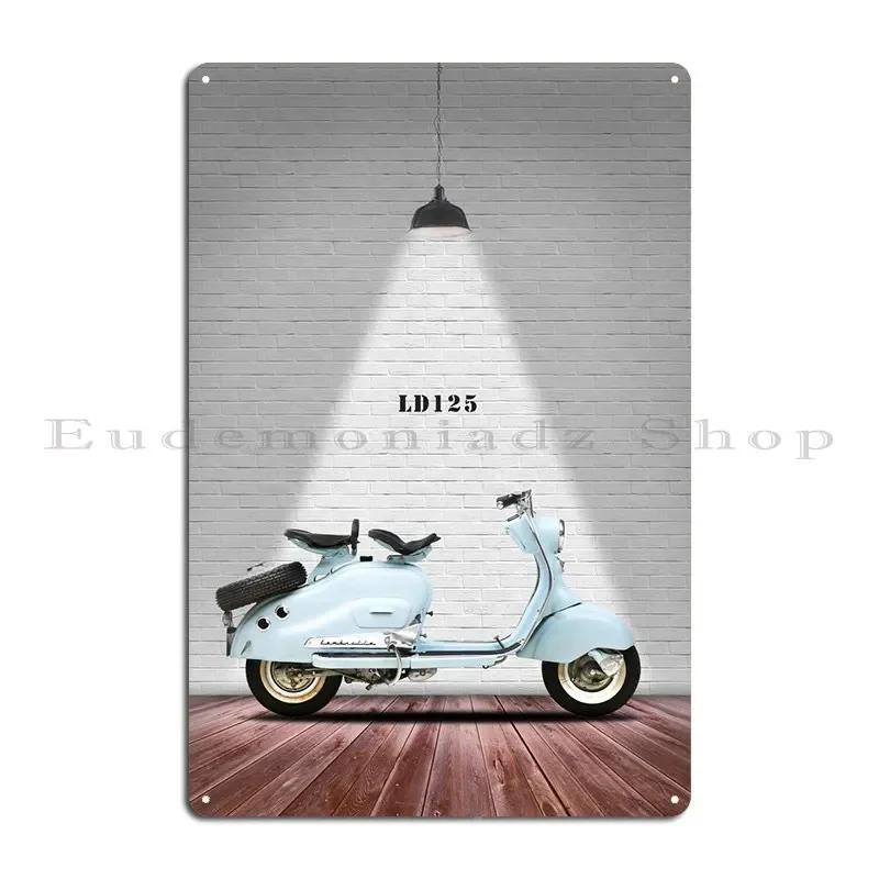 The LD Vintage Scooter Metal Sign Garage Classic Wall Decor Character Plaques Tin Sign Poster