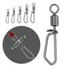 20pcs/lot Hot Stainless Steel Durable Swivels Snap Solid Rings Rolling Swive Fishing Connector