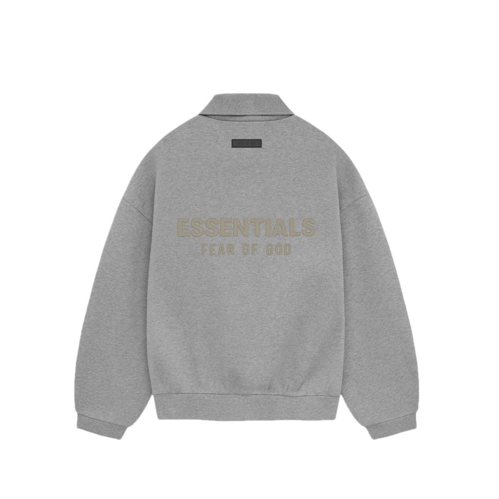 Fear of God Рубашка-поло Essentials с длинными рукавами Dark Heather Oatmeal Мужские топы Серые 192SP244393F