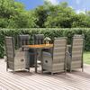 VidaXL Garden Dining Set and Cushions 7 Pcs Grey Rattan, Dining Set, Dining Set 3185047
