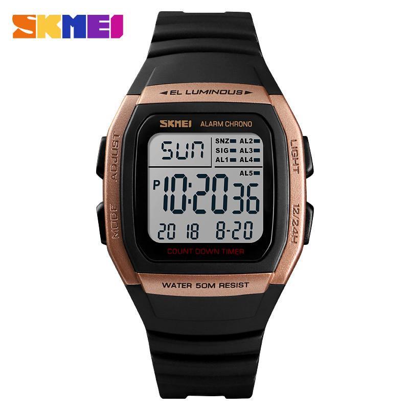 SKMEI Luxury Brand Мужские спортивные часы Светодиодные цифровые часы Мужские водонепроницаемые военные наручные часы