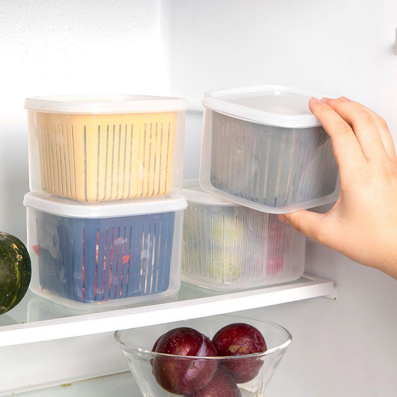 Прозрачный двухслойный контейнер для хранения свежих продуктов для имбиря, чеснока, лука