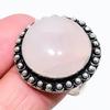 Rose Quartz Gemstone 925 Sterling Silver Jewelry Ring Size 8 K9S77