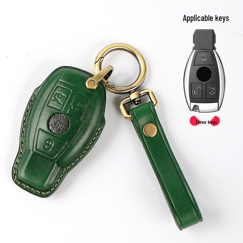 Чехол для смарт-ключа автомобиля из натуральной кожи ручной работы для Mercedes - Полная защита