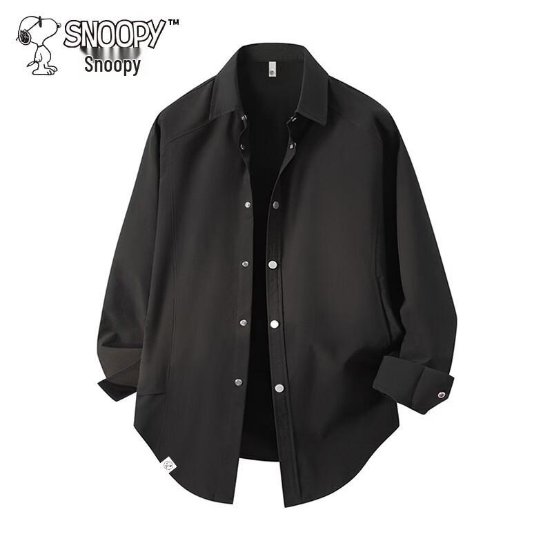 SNOOPY Мужская рубашка с длинным рукавом в стиле business casual