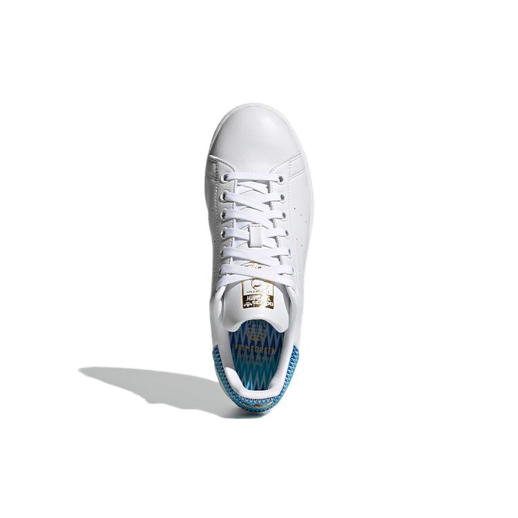 adidas Stan Smith Бело-Синие Женские Кроссовки Облако-Белое Золото-Металлик H05054