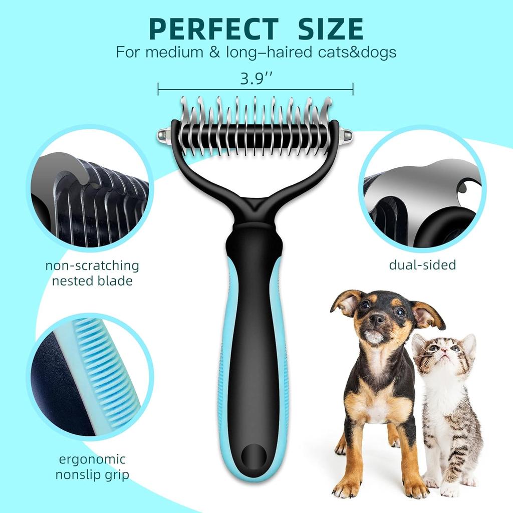 Pet Hair Removal Comb Cat Dog Brush Pet Hair Grooming Tool Puppy Hair Shedding Combs Pet Fur Trimming Dematting Deshedding Brush