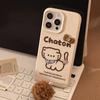 Коричневый Объемный Подходит для Чехол для мобильного телефона IPhone16 17 Apple Ins Бант Кошка 15 Противоударный 14pro Max