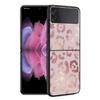 Чехол Funda для Samsung Galaxy Z Flip 4 Z Flip 3 5g Zflip Zflip3 Flip4 Жесткий ПК Золото Розовая роза Блестящие сердечки Fundas Жесткий ПК