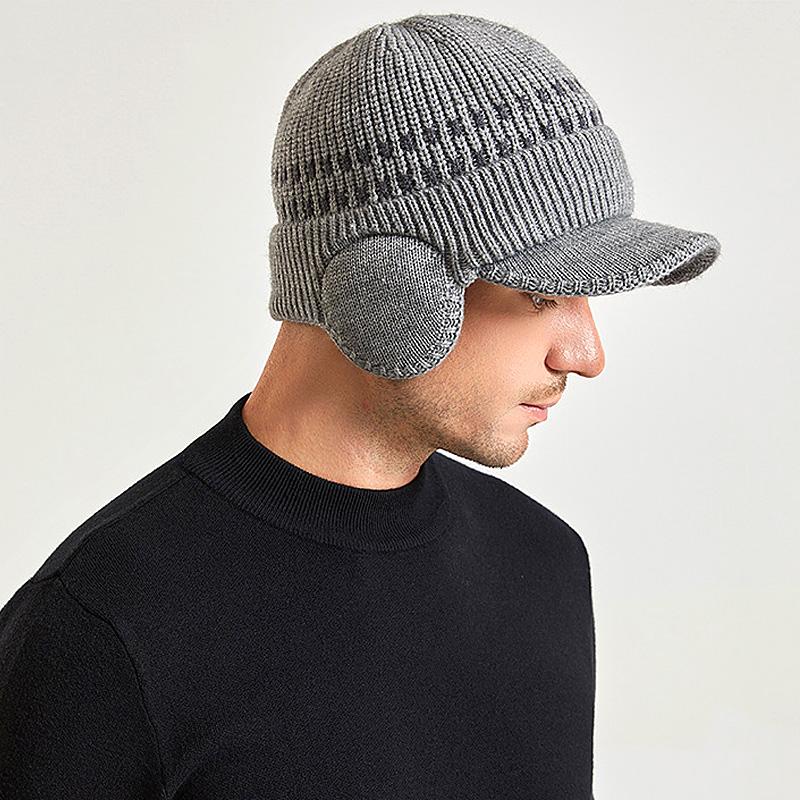 1 шт., вязаная бейсбольная шапка с капюшоном, изоляционная ушанка, теплая мужская повседневная велосипедная шапка с ворсом