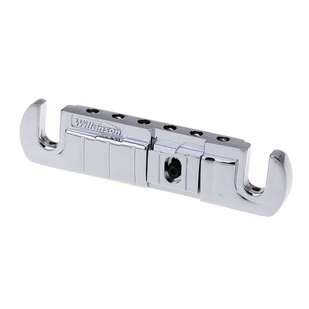 Wilkinson GTB Adjustable Wraparound Bridge/Tailpiece for Les Paul-Style Electric Guitars, Chrome