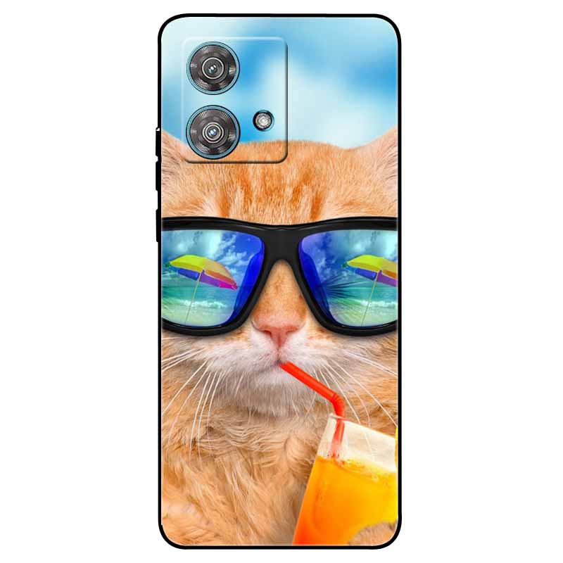 Чехол для Moto G84 5G, силиконовый, мягкий, с принтом кошки и бабочки, чехол для телефона Motorola MOTO G84, TPU Capa для MotoG84 G 84, модная сумка
