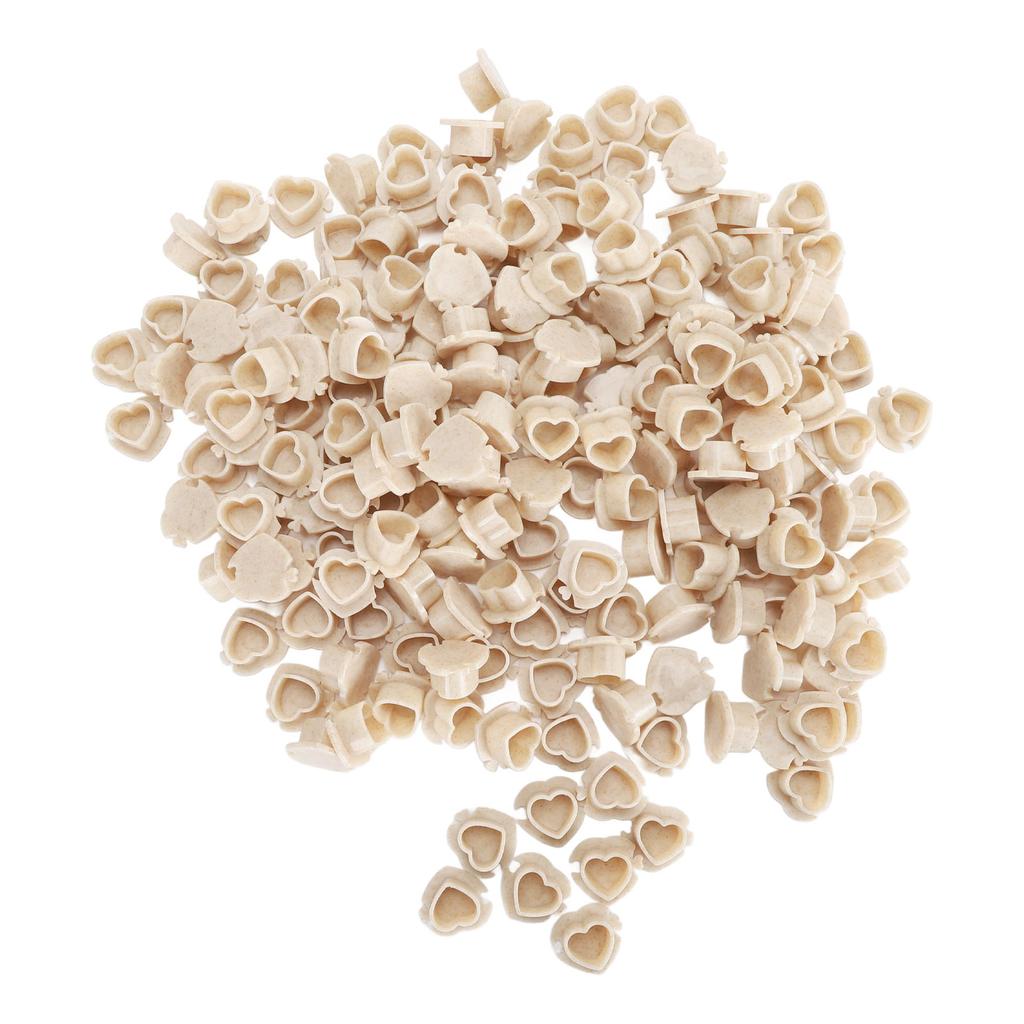 200 шт., чашки с чернилами для татуировки, в форме сердца, утолщенные, из пшеничной соломы, для наращивания ресниц, клейкая чашка с основанием