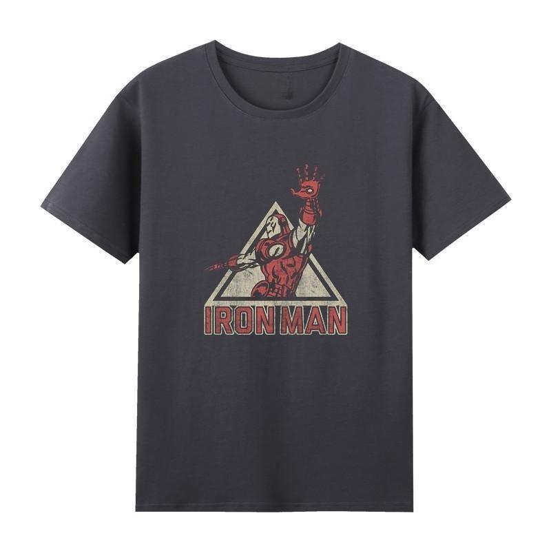 Genuine  High-quality Retro Avengers Retro Iron Man Comic Print Men's And Women's T-shirts Short-sleeved TopsJacket