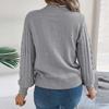 Женская мода повседневный свободный однотонный круглый вырез свитер с длинным рукавом пуловер топ
