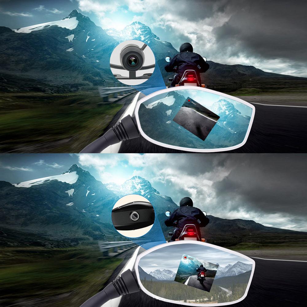 Мотоциклетный видеорегистратор Dash Cam 1080P Водонепроницаемый Двойной Объектив Зеркало Камера Переднего и Заднего Вида 165 Градусов Широкоугольный Видеорегистратор Действия