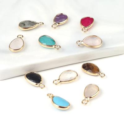 2 шт. небольшой кулон из натурального камня опал/агат/аметист граненый кулон для изготовления ювелирных изделий DIY серьги браслет аксессуар