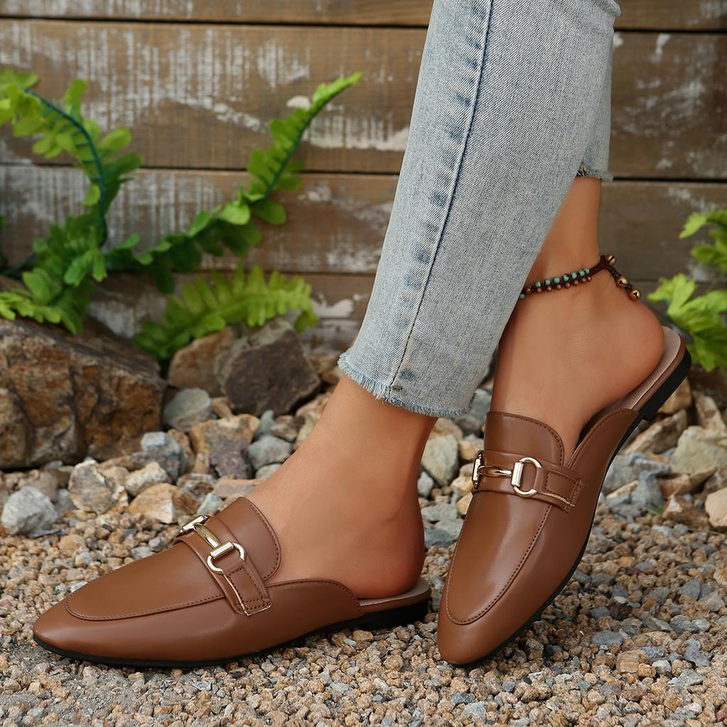 Fashion Women Slippers Spring Autumn Summer Flat Slip-On Slippers Lightweight Open-Toe Sandals Elegant Fashion Women Shoes Slides Women