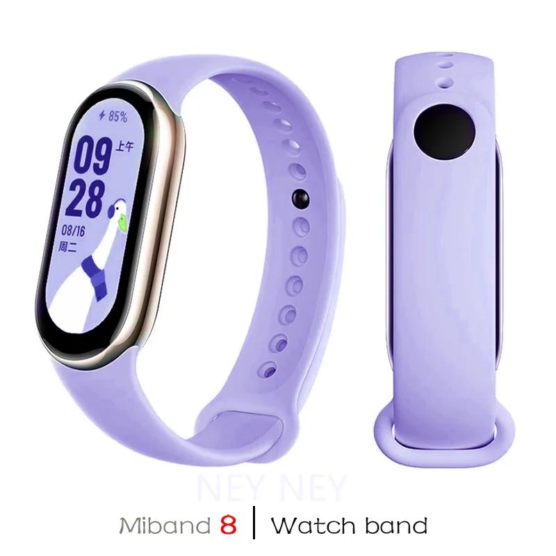 Спортивный ремешок для Xiaomi Mi band 8-9 NFC, сменный ремешок miband8, силиконовый браслет, умный браслет 8, водонепроницаемые ремешки для часов, аксессуары